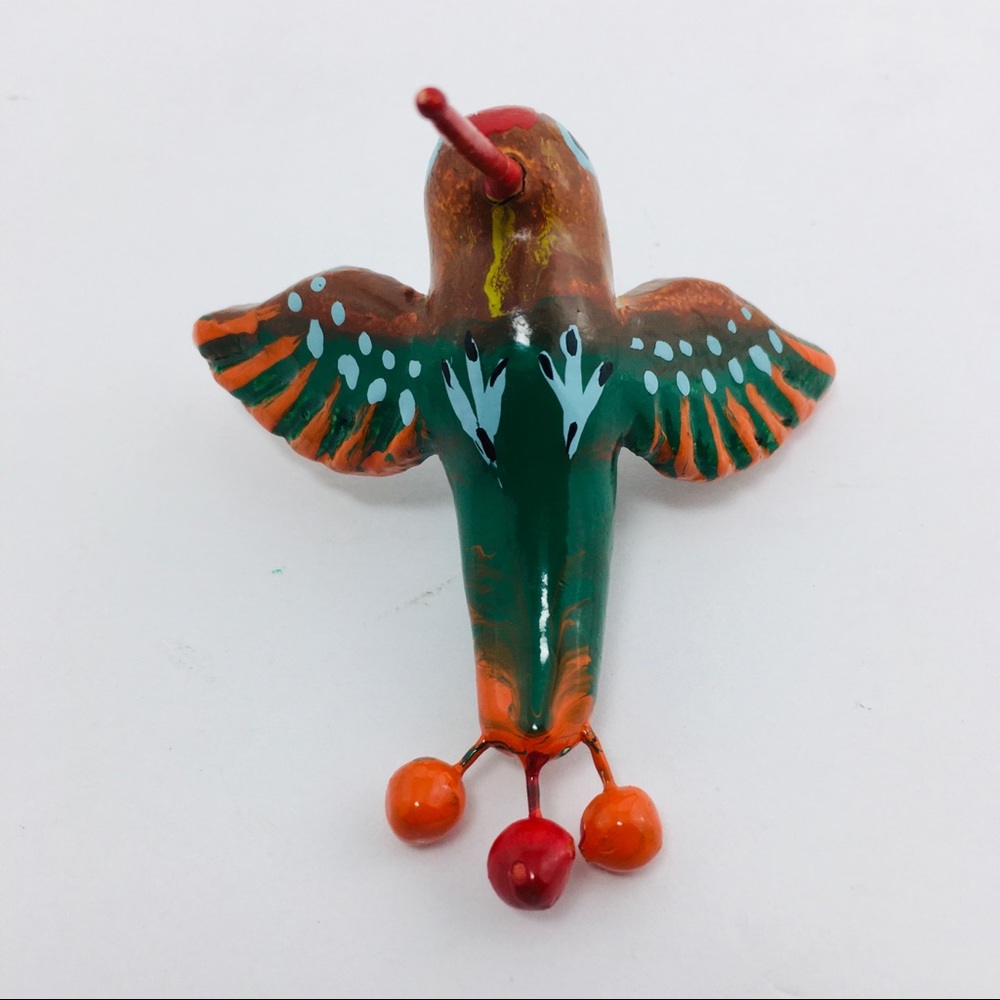 Multicolored Handpainted Hummingbird Ornament